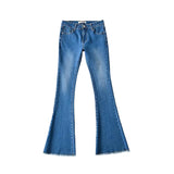 Women Jeans Hot Girl Stretch Slim Fit Burrs Bell-Bottom Pants