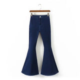 Women Jeans Bell-Bottom Pants Retro Stretch