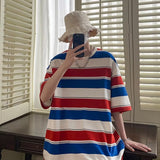Men T Shirt Vintage Stripe All-Match