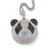Jewelry ins Silver Diamond Panda Pendant Cartoon Fashion Animal Spectrum