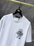 Chh Chrome Hearts T Shirts Summer three-dimensional Sanskrit embroidered alphabet casual short-sleeved T-shirt