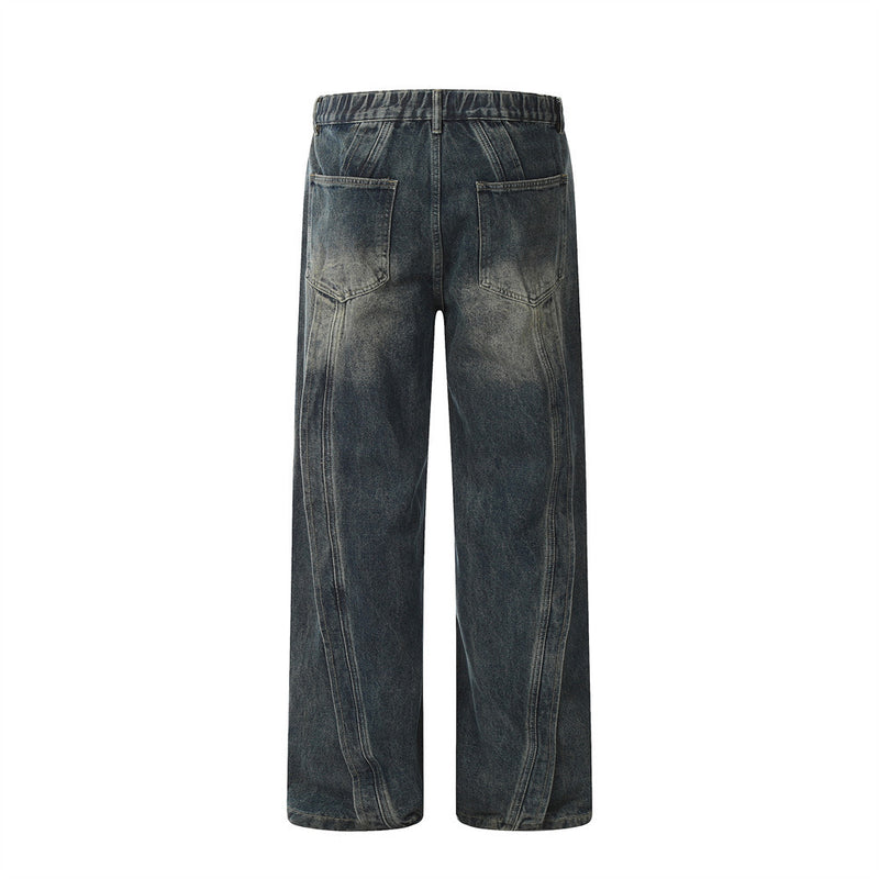 Men Jeans Personality Stitching Trousers