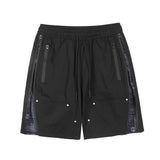 Men Shorts Workwear Summer Zipper Patchwork Pocket Sports