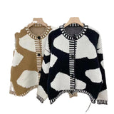 Women Knitted Cardigan Vintage Knitted Short Sweater