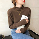 Women Pullover Sweater Loose Solid Color Sweater