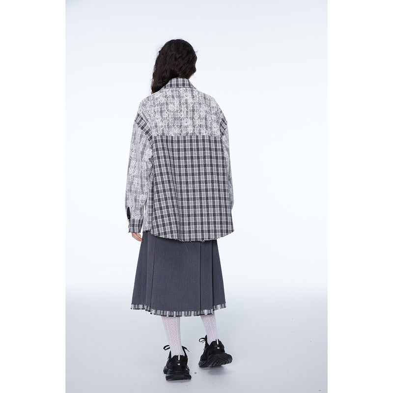 Unisex Shirt Plaid Long Sleeve Coat