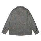Men Long Sleeved T Shirt Men's Loose Casual Retro Spring and Autumn Lapel Long Sleeve Shirt