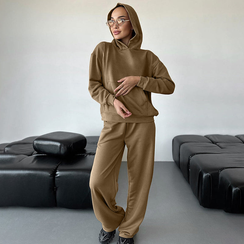 Women Co-Ords Autumn and Winter Long-Sleeved Hooded Sweater Casual Fashion