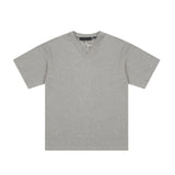 Fog Essentials T Shirts Spring/Summer FOG Season 9 Double Line Plastic Letter V-Neck Short Sleeves