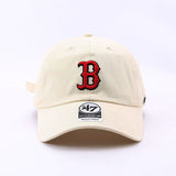 Dodgers and Yankees Baseball Cap 47brand Baseball Cap Female Summer Soft Top Big Logo B Letter Male Beige