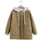 Women Cotton Coat plus Size Loose Hooded Coat