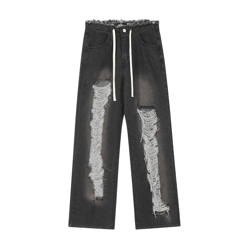 Men Jeans Hole Loose Burrs Punk