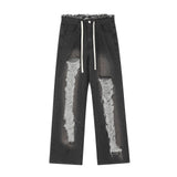 Men Jeans Hole Loose Burrs Punk