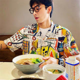 GUILTYPARTIES TIGER Shirts Joint Japanese Basquiat Graffiti Short Sleeve Flower Shirt