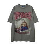 Men T-Shirt Distressed Loose Portrait Printing
