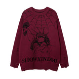 Women Sweater Letter Jacquard Knitted Coat Idle Style