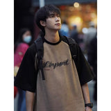 Men T Shirt Summer Retro Loose Heavy