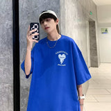 Men's T Shirt Summer Pure Cotton Loose Checkerboard Plaid Printing