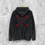 Purple Brand Distressed Hoodie Fashion Old Loose Hooded Sweater
