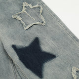 Men Jeans Five-Pointed Star Patch