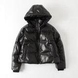 Women Cotton Coat Fashion PU Leather Jacket