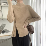 Women Pullover Sweater Button Knit Warm Shirt