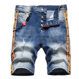 DSQ2 Short Jeans Ripped Patch Slim-fit Stretch Denim Shorts