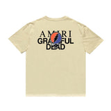 Amiri T Shirt Printed Casual Hip Hop High Street round Neck Short Sleeve T-shirt