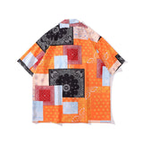 Short Sleeve Shirt Cashew Nuts Printed Shirt Summer Retro Loose Hawaii