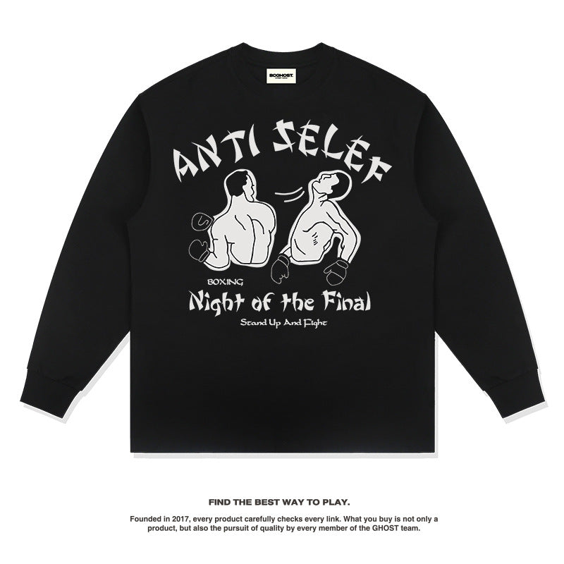 Unisex Long Sleeve Shirt Print Autumn and Winter Men's and Women's Long Sleeves