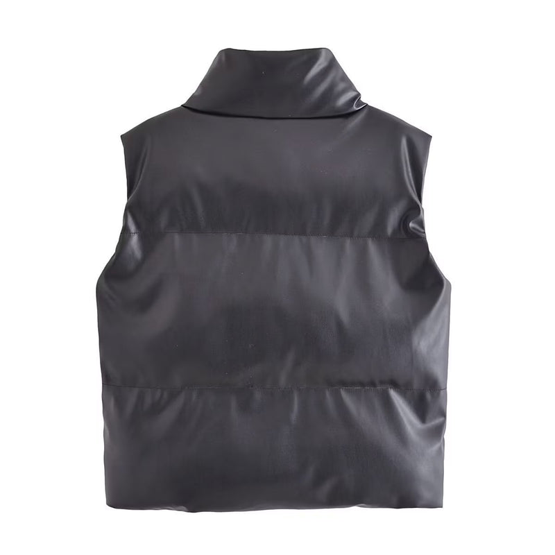 Women Cotton Coat Fashion Casual Leather Vest
