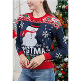 Ugly Christmas Sweater Elk Snowflake Tree Pattern Sweater Cute Knitting Pullover