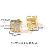 Earrings Square 925 Silver Zircon Earrings Spectrum