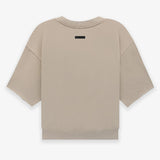 Fog Fear of God Essentials T Shirt Solid Color Fleece Sweater 3/4 Sleeve Loose round Neck Pullover Short Sleeve Men