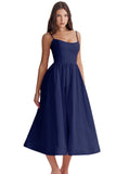 Women Dress Sexy Backless Spaghetti Straps Gentle Dress