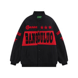 Men Cotton Padded Jacket Coat Embroidered Quilted Baseball Uniform Jacket Men's Autumn and Winter Loose Casual Cotton-Padded Jacket