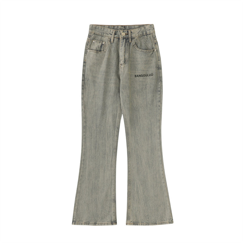 Men Jeans Bell-Bottom Pants Loose