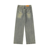 Men Jeans White Stitching Loose