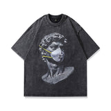 Men T-Shirt Vintage Printed Distressed Loose