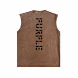 Purple Brand Distressed Tank T Shirts Distressed Sleeveless T-shirt Vest