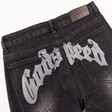 Godspeed Jeans Spring and Autumn GOD Letter Pattern Jeans