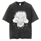 Men Vintage T-shirt Harajuku Anime Graphic Print T-Shirt