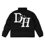 Men Cotton Mixed Jacket Coat Letter Printed Cotton-Padded Jacket Male Loose Casual Warm Cotton Coat