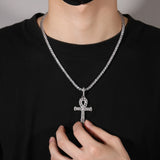 Jewelry Hip Hop Vintage Anhe Cross Pendant Copper Zircon Crosses Spectrum St. Valentine's