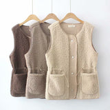 Women Vest Fall Lamb Wool Vest