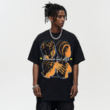 Vintage T-shirts Printed Short Sleeve T-Shirt Loose