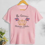 Inspired by Queen's Platinum Jubilee 2022 Elizabeth 70 Years T-shirt Short Sleeve T-shirt plus Size Loose