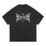 Men's T-Shirt Short-Sleeved T-shirt Men's and Women's Washed Retro
