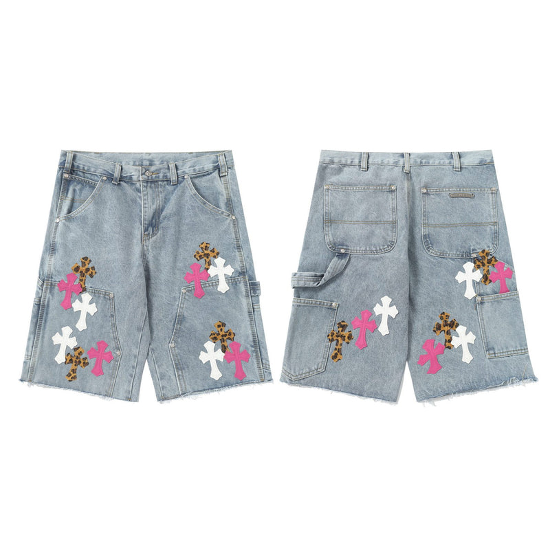 Chrome Heart Shorts Summer Shorts Loose Jeans