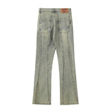Men Jeans Stitching Distressed Retro Personal Leisure